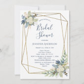 White Rose Blue Floral Vrijgezellenfeest Kaart (Voorkant)