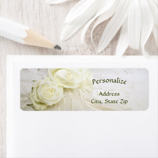 White Rose Boeket  Kant Elegant Romantisch Etiket (Insitu)