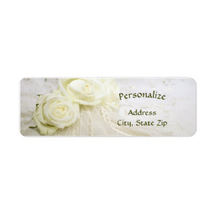White Rose Boeket Kant Elegant Romantisch Etiket