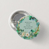White Rose Book Club Membership Ronde Button 3,2 Cm (Voorkant /achterkant)