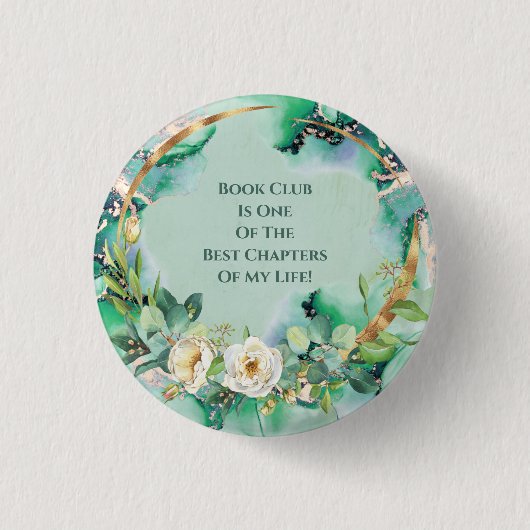 White Rose Book Club Membership Ronde Button 3,2 Cm (Voorkant)