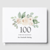 White Rose Botanical 100th Birthday Party Gastenboek (Voorkant)