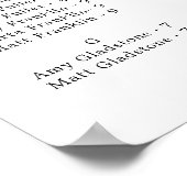 White Rose Botanical Alfabetical Seat Chart Poster (Hoek)