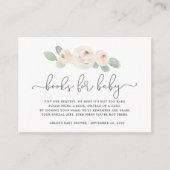White Rose Botanical Book Request Baby shower Informatiekaartje (Voorkant)