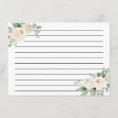 White Rose Botanical Vrijgezellenfeest Recept Kaar Informatiekaartje (Achterkant)