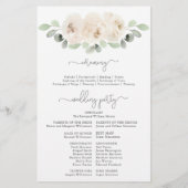 White Rose Botanical Wedding Ceremony Programme (Achterkant)