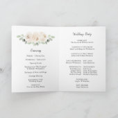 White Rose Botanical Wedding Programme Programma (Binnen)