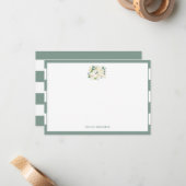 White Rose Bouquet | Aangepast Briefpapier Notitiekaartje (Voorkant / Achterkant in situ)