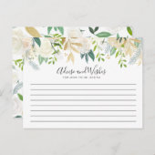 White Rose Bouquet | Advies van de Baby shower Briefkaart (Voorkant / Achterkant)