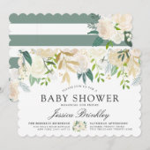 White Rose Bouquet | Baby shower Kaart (Voorkant / Achterkant)