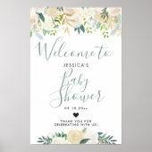 White Rose Bouquet | BABY SHOWER | Welkom Poster (Voorkant)