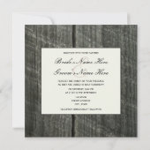 White Rose Bouquet & Barnwood Wedding Uitnodigen Kaart (Achterkant)