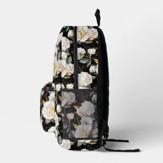 White Rose Bouquet Bedrukte Rugzak (Rechts)