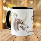 White Rose Bouquet Borzoi Dog Mok
