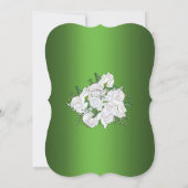 White Rose Bouquet en Metallic Green Wedding Kaart (Achterkant)