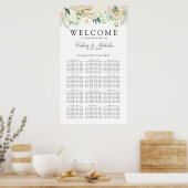 White Rose Bouquet | Floral 12 Tabel Zetel Poster (Keuken)