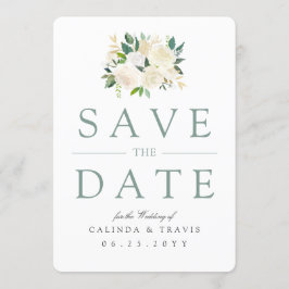 White Rose Bouquet | Floral | Datum opslaan Save The Date