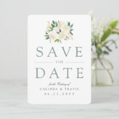 White Rose Bouquet | Floral | Datum opslaan Save The Date (Staand voorkant)