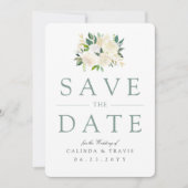 White Rose Bouquet | Floral | Datum opslaan Save The Date (Voorkant)