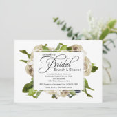 White Rose Bouquet Floral Vrijgezellenfeest Kaart (Staand voorkant)