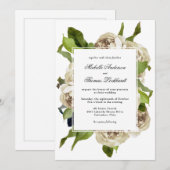 White Rose Bouquet Floral Wedding Kaart (Voorkant / Achterkant)