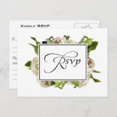 White Rose Bouquet Floral Wedding RSVP Uitnodiging Briefkaart (Voorkant / Achterkant)