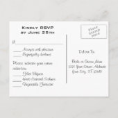 White Rose Bouquet Floral Wedding RSVP Uitnodiging Briefkaart (Achterkant)