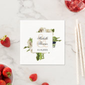 White Rose Bouquet Floral Wedding Servetten (Insitu)