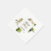 White Rose Bouquet Floral Wedding Servetten (Hoek)