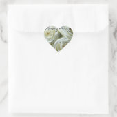 White Rose Bouquet , gepersonaliseerd huwelijk Hart Sticker (Tas)