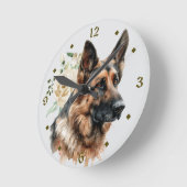 White Rose Bouquet German Shepherd Dog Ronde Klok (Hoek)