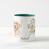 White Rose Bouquet Golden Retriever Dog Mok (Midden)