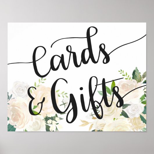 White Rose Bouquet | Kaarten en geschenken Poster (Voorkant)