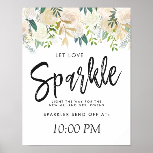 White Rose Bouquet | Let Love Sparkle Poster (Voorkant)