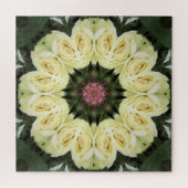 White Rose Bouquet Mandala Design Legpuzzel (Horizontaal)