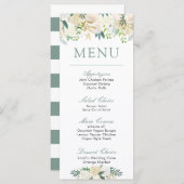 White Rose Bouquet | Menu Floral (Voorkant / Achterkant)