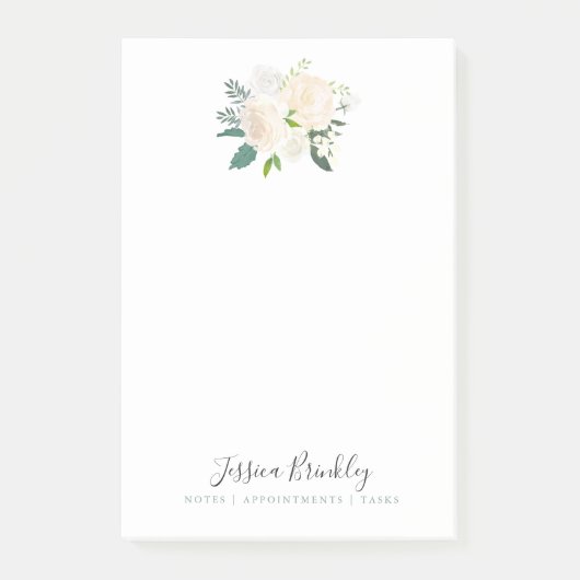 White Rose Bouquet | Minimale Floral Post-it® Notes (Voorkant)