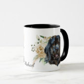 White Rose Bouquet Newfoundland Dog Mok (Voorkant rechts)
