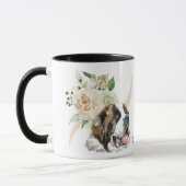 White Rose Bouquet Saint Bernard Dog Mok (Links)
