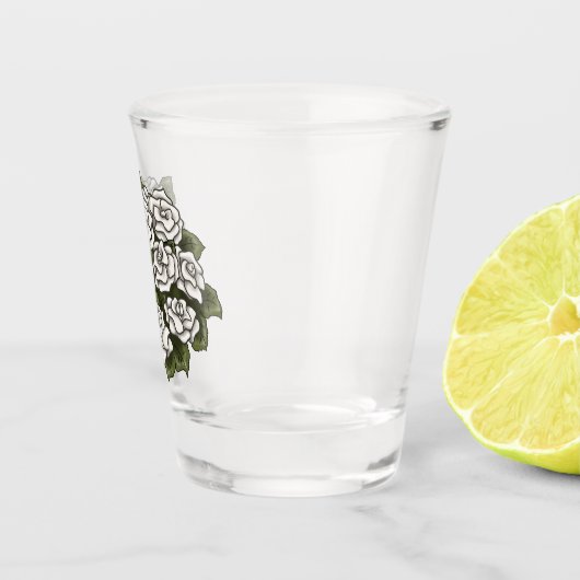 White Rose Bouquet Shot Glas (Rechts)