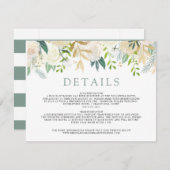 White Rose Bouquet | Weddengegevens Informatiekaartje (Voorkant / Achterkant)