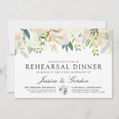 White Rose Bouquet | Wedding repetitie diner Kaart (Voorkant)