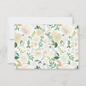 White Rose Bouquet Wild Floral Custom Briefpapier Notitiekaartje (Achterkant)