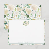 White Rose Bouquet Wild Floral Custom Briefpapier Notitiekaartje (Voorkant / Achterkant)