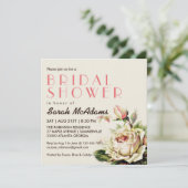  White Rose Bridal Shower Kaart (Staand voorkant)