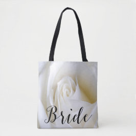 White Rose Bride Canvas Canvas tas over alles