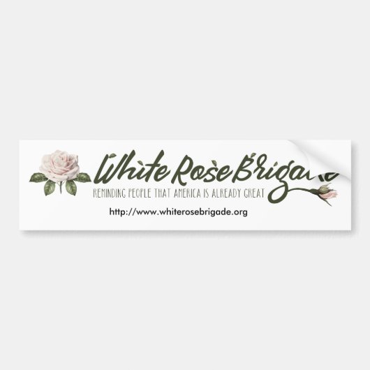 White Rose Brigade Bumpersticker (Voorkant)