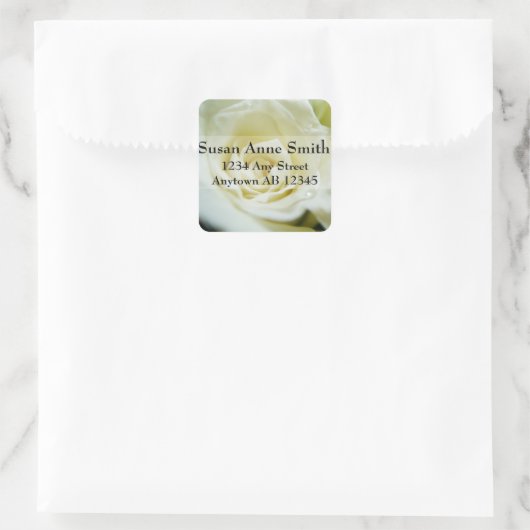 White Rose Bruiloft Retouradres Label (Tas)