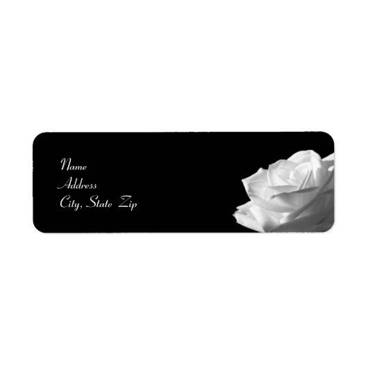 White Rose Bruiloft Retouradres Label (Voorkant)