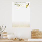 White Rose Bud Wedding Seating Table Planner blanc Poster (Keuken)